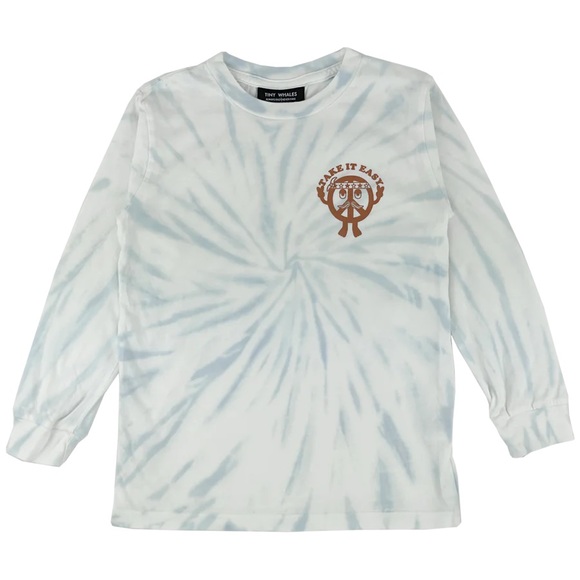 Tiny Whales Take It Easy Long Sleeve Tie Dye T Shirt Size 7 - Picture 1 of 4